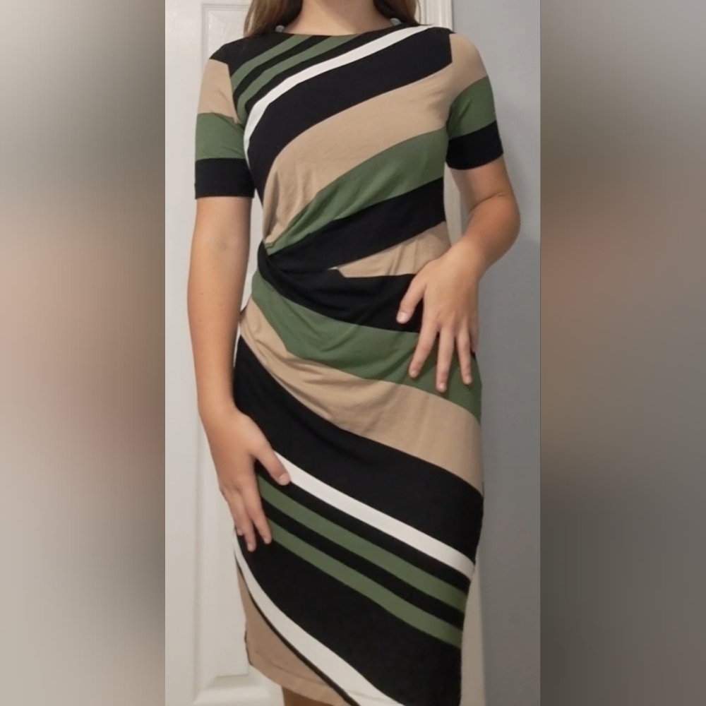 Gabby Skye Camo Stripe Dress Size 10